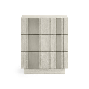 Bernhardt Bernhardt Tempo Nightstand With Wire‑Brushed Oak, Sandblasted Aluminum Overlays & Usb Charging — Rustic Modern Appeal 346230