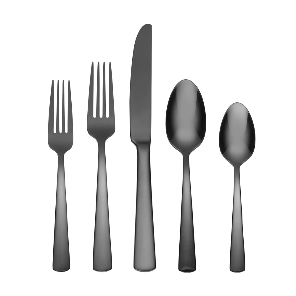 Lenox Oneida Aptitude Glossy Midnight 20 Piece Set, Service for 4 Black, BLACK METAL B1023020AL20