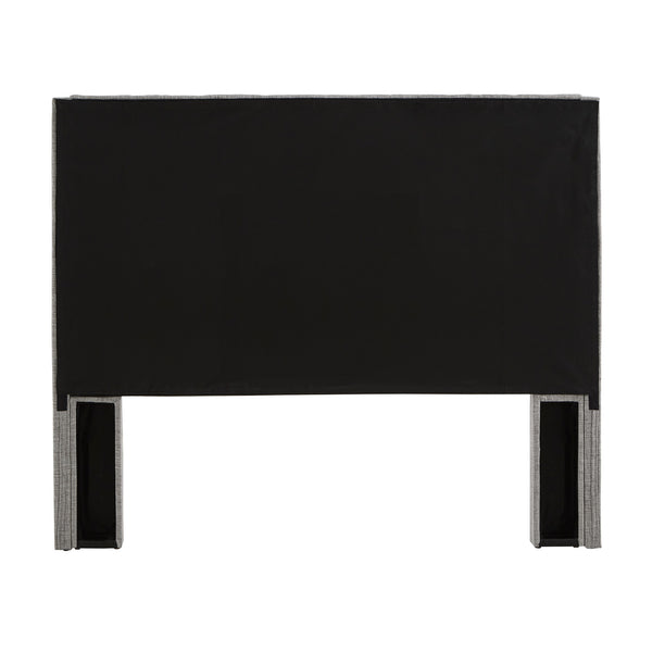 Homelegance By Top-Line Thorin Wingback Button Tufted Linen Fabric Headboard Grey Linen