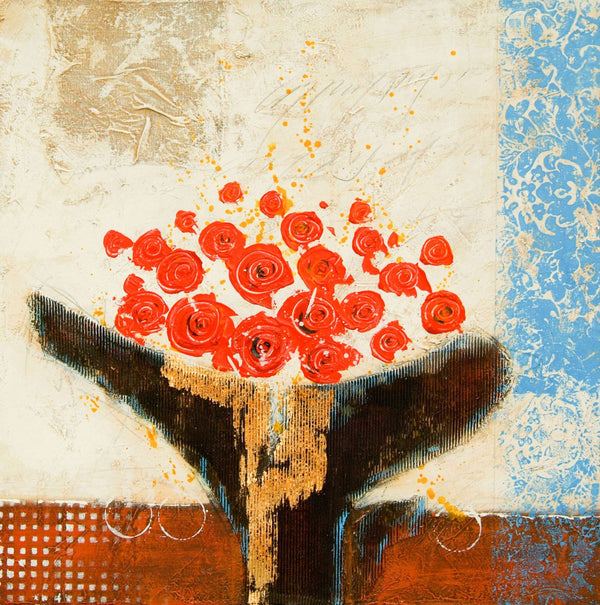 Surya Wall Decor Hpo-5006: Stunning 32” X 32” Framed Art For Elegant Home Interiors, Usa-made Main, Red Canvas Hpo5009-3232