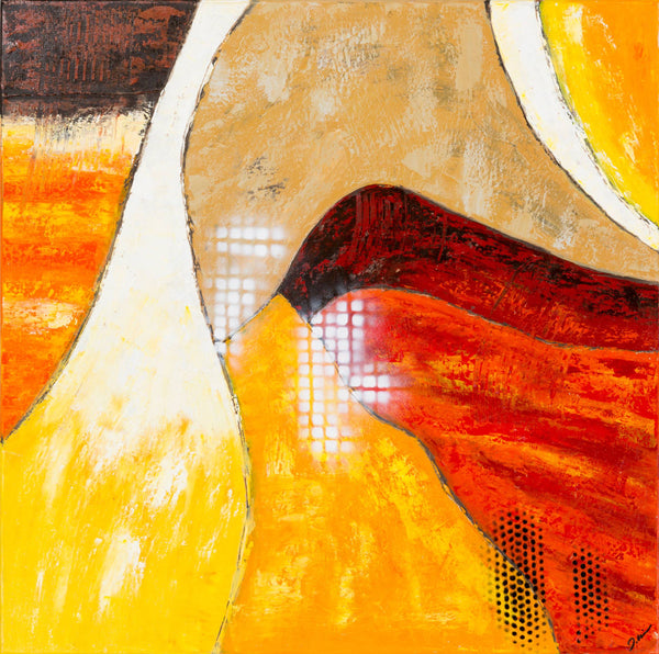 Surya Wall Decor Hpo-5006: Stunning 32” X 32” Framed Art For Elegant Home Interiors, Usa-made Main, Yellow Canvas Hpo5017-3232