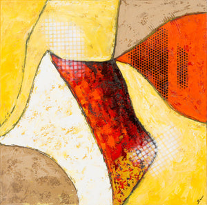 Surya Wall Decor Hpo-5006: Stunning 32” X 32” Framed Art For Elegant Home Interiors, Usa-made Main, Yellow Canvas Hpo5018-3232