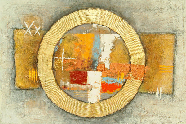 Surya Wall Decor Hpo-5006: Stunning 32” X 32” Framed Art For Elegant Home Interiors, Usa-made Main, Yellow Canvas Hpo5041-4872