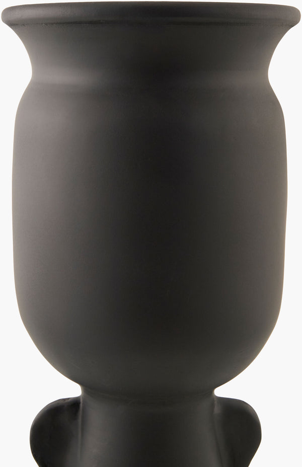 Surya Harappa Vase – 18"H Terracotta Decorative Accent For Bohemian Home Decor & Timeless Style Black Terracotta Hpr003-1888