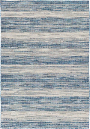 Livabliss Hampton Flatweave Polypropylene Area Rug Machine Woven Geometric Modern Indoor Outdoor Ivory, Dark Blu 7'8" x 7'8" Square HPT2301-77SQ