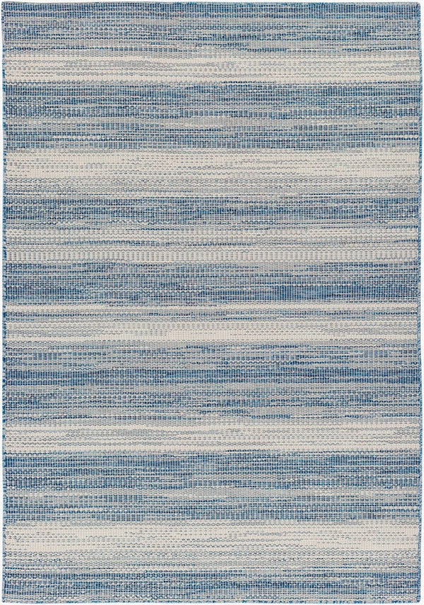 Livabliss Hampton Flatweave Polypropylene Area Rug Machine Woven Geometric Modern Indoor Outdoor Ivory, Dark Blu 7'8" x 7'8" Square HPT2301-77SQ