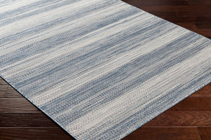 Livabliss Hampton Flatweave Polypropylene Area Rug Machine Woven Geometric Modern Indoor Outdoor Ivory, Dark Blu 7'8" x 7'8" Square HPT2301-77SQ