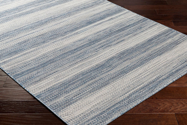Livabliss Hampton Flatweave Polypropylene Area Rug Machine Woven Geometric Modern Indoor Outdoor Ivory, Dark Blu 7'8" x 7'8" Square HPT2301-77SQ