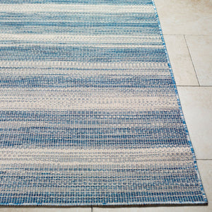 Livabliss Hampton Flatweave Polypropylene Area Rug Machine Woven Geometric Modern Indoor Outdoor Ivory, Dark Blu 7'8" x 7'8" Square HPT2301-77SQ