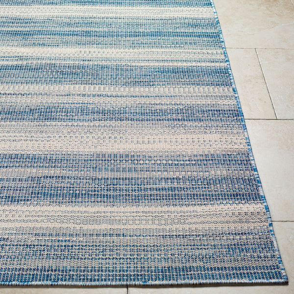 Livabliss Hampton Flatweave Polypropylene Area Rug Machine Woven Geometric Modern Indoor Outdoor Ivory, Dark Blu 7'8" x 7'8" Square HPT2301-77SQ
