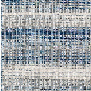 Livabliss Hampton Flatweave Polypropylene Area Rug Machine Woven Geometric Modern Indoor Outdoor Ivory, Dark Blu 7'8" x 7'8" Square HPT2301-77SQ