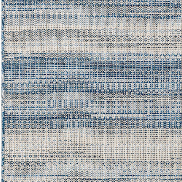 Livabliss Hampton Flatweave Polypropylene Area Rug Machine Woven Geometric Modern Indoor Outdoor Ivory, Dark Blu 7'8" x 7'8" Square HPT2301-77SQ