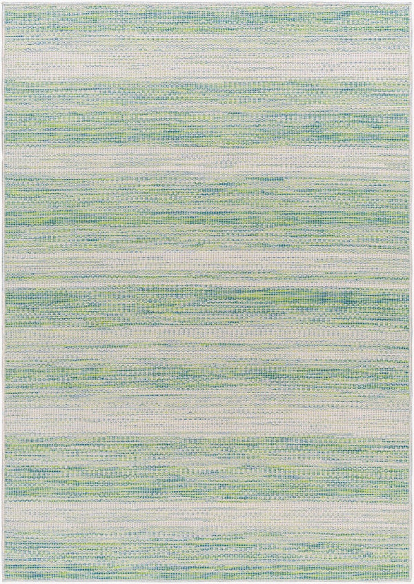 Livabliss Hampton Flatweave Polypropylene Area Rug Machine Woven Geometric Indoor Outdoor Ivory, Emerald 7'8" x 7'8" Square HPT2304-77SQ