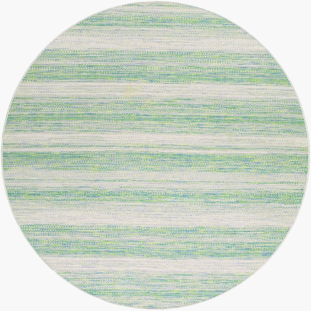 Livabliss Hampton Flatweave Polypropylene Area Rug Machine Woven Geometric Indoor Outdoor Ivory, Emerald 7'8" x 7'8" Round HPT2304-77RD