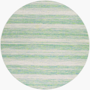 Livabliss Hampton Flatweave Polypropylene Area Rug Machine Woven Geometric Indoor Outdoor Ivory, Emerald 7'8" x 7'8" Round HPT2304-77RD
