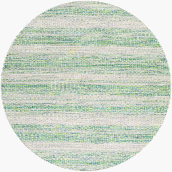 Livabliss Hampton Flatweave Polypropylene Area Rug Machine Woven Geometric Indoor Outdoor Ivory, Emerald 7'8" x 7'8" Round HPT2304-77RD
