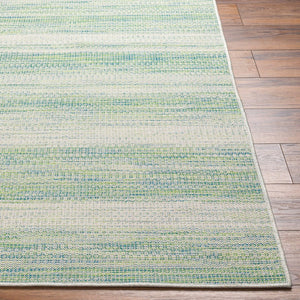 Livabliss Hampton Flatweave Polypropylene Area Rug Machine Woven Geometric Indoor Outdoor Ivory, Emerald 7'8" x 7'8" Square HPT2304-77SQ