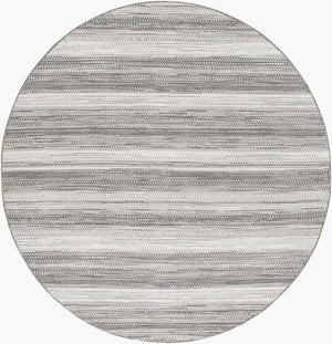 Livabliss Hampton Flatweave Polypropylene Area Rug Geometric Indoor Outdoor High Traffic Floor Accent Ivory, Black 7'8" x 7'8" Round HPT2306-77RD