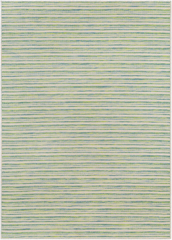 Livabliss Hampton Flatweave Polypropylene Area Rug Geometric Low Profile Indoor Outdoor Floor Ivory, Emerald 7'8" x 7'8" Round HPT2307-77RD