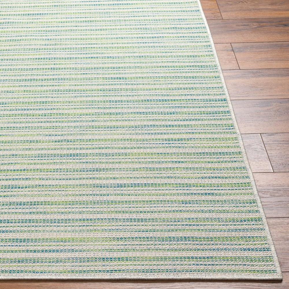 Livabliss Hampton Flatweave Polypropylene Area Rug Geometric Low Profile Indoor Outdoor Floor Ivory, Emerald 7'8" x 7'8" Round HPT2307-77RD