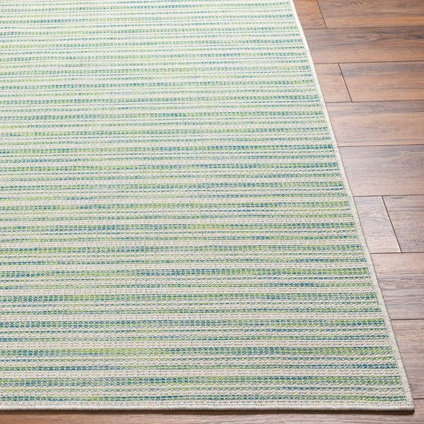 Livabliss Hampton Flatweave Polypropylene Area Rug Geometric Low Profile Indoor Outdoor Floor Ivory, Emerald 7'8" x 7'8" Round HPT2307-77RD