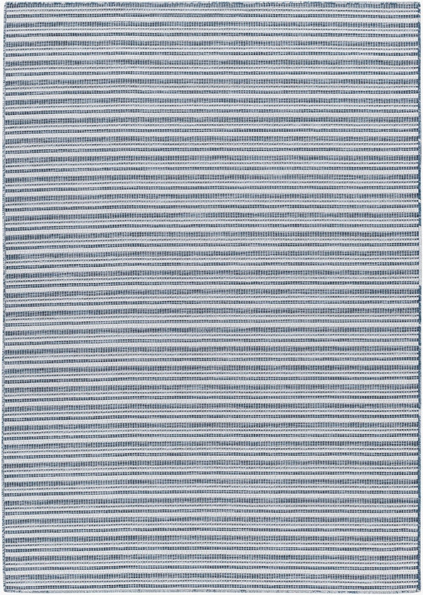 Livabliss Hampton Outdoor Flatweave Polypropylene Rug Weather Resistant Patio and Deck Accent Ivory, Dark Blu 7'8" x 7'8" Square HPT2308-77SQ
