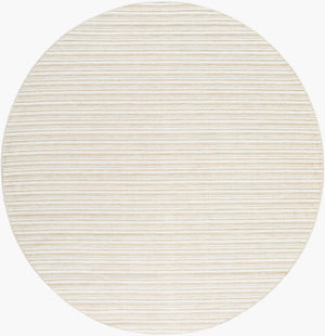 Livabliss Hampton Outdoor Flatweave Polypropylene Area Rug for Patio and High Traffic Spaces Ivory, Brown 7'8" x 7'8" Round HPT2309-77RD