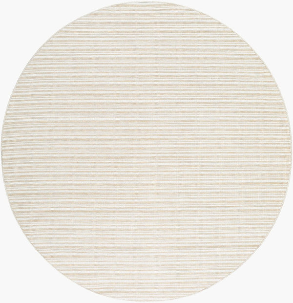 Livabliss Hampton Outdoor Flatweave Polypropylene Area Rug for Patio and High Traffic Spaces Ivory, Brown 7'8" x 7'8" Round HPT2309-77RD