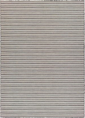 Livabliss Hampton Flatweave Polypropylene Outdoor Rug Turkish Woven Patio and Entryway Accent Ivory, Black 5'1" x 7' HPT2310-517