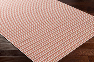 Livabliss Hampton Flatweave Polypropylene Area Rug Machine Woven for Indoor Outdoor Living Spaces Ivory, Red 7'8" x 7'8" HPT2315-77RD