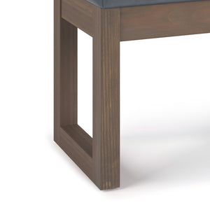 English Elm Milltown Versatile Stone Grey Ottoman Bench - Stylish Vegan Faux Leather Footstool For Any Room B136P159091