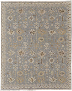 Feizy Rugs Corbitt Classic Hand Knotted Wool Oriental Rug – Elegant Persian Design For Timeless Living Spaces Blue,Gray,Ivory Wool Cor0610faqubgec50