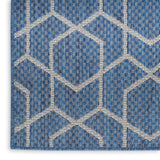 Nourison Horizon Indoor/Outdoor HOZ01 Machine Made Power-loomed Borderless Design Indoor/Outdoor Modern Outdoor Rug Denim, Denim 88% Polypropylene,12% Polyester 841491126622