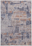 Feizy Rugs Francisco Polyester/Polypropylene Machine Made Southwestern Rug Blue/Gray/Orange 6'-7" x 9'-4"