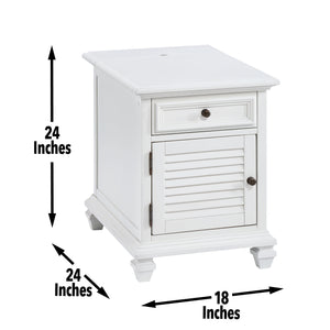 English Elm Steve Silver - Charlestown - Storage End With Usb - White