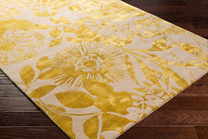 Surya Harlequin Hql-8002 Modern 9' X 12' Hand-tufted High Pile Rug In Nz Wool - Stylish & Durable Decor Mustard Viscose,Wool Hql8043-23