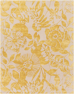 Surya Harlequin Hql-8002 Modern 9' X 12' Hand-tufted High Pile Rug In Nz Wool - Stylish & Durable Decor Mustard Viscose,Wool Hql8043-23