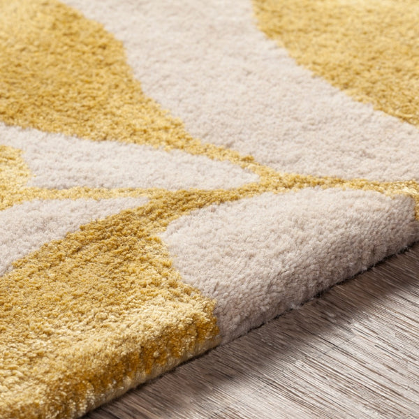 Surya Harlequin Hql-8002 Modern 9' X 12' Hand-tufted High Pile Rug In Nz Wool - Stylish & Durable Decor Mustard Viscose,Wool Hql8043-23