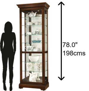 Hekman Furniture 680658 Chesterbrook Curio Cabinet - Cherry Bordeaux Finish, 7 Adjustable Shelves & Interior Lighting Cherry Bordeaux Chesterbrook Curio Cabinet 680658