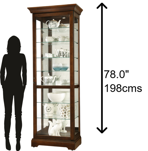 Hekman Furniture 680658 Chesterbrook Curio Cabinet - Cherry Bordeaux Finish, 7 Adjustable Shelves & Interior Lighting Cherry Bordeaux Chesterbrook Curio Cabinet 680658