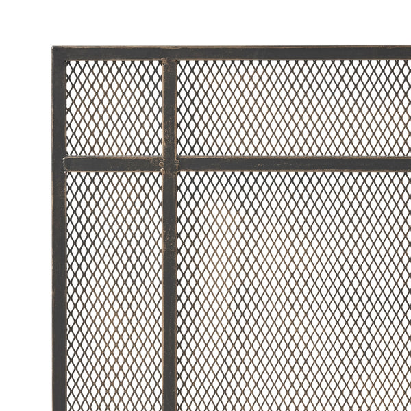 English Elm Christopher Knight Home® - FIRE Screen Black & Gold Iron Fireplace Guard — Decorative Mesh Safety Shield 42.75x33.25x3 in 65183.00BBGLD