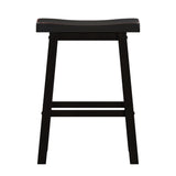 Homelegance By Top-Line Jarvis Saddle Seat 29-inch Bar Height Backless Stools (Set of 2) Black Rubberwood