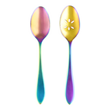 Cambridge Delia Rainbow Mirror 2-Piece Hostess Set: Elegant Stainless Steel Serving Tools