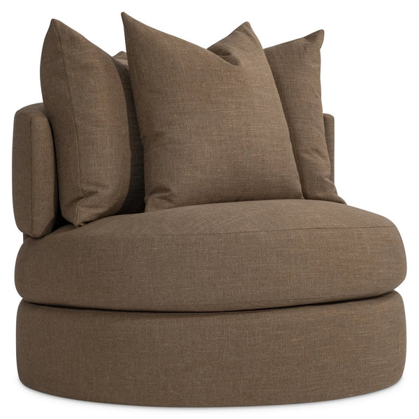Bernhardt Bernhardt T-Back Fabric Swivel Chair — Deep Seat, Plush Pillows, Hidden 360° Base, Customizable Finish - Made to Order P3113SA