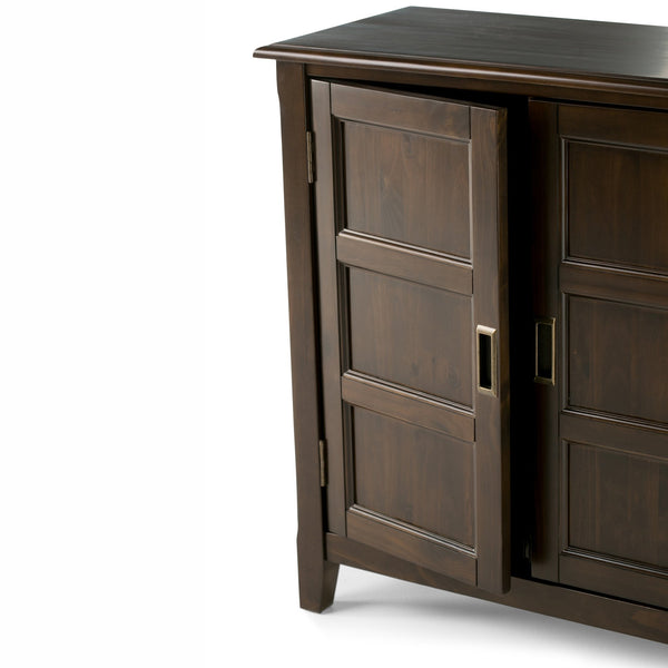 English Elm Burlington Low Storage Cabinet - Handcrafted Mahogany Brown With Versatile Shelving & Timeless Design B136P159509