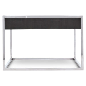 Bernhardt Bernhardt Beacon Cocktail Table — Distressed Pine Drawer & Polished Stainless Frame, Sculptural Storage (52"W) 303021C