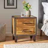 Christopher Knight Home® - Noble House - Lina Acacia Wood Two Drawer Night Stand