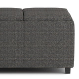 Hearth and Haven Seraphine Upholstered Tweed Fabric Ottoman with 3 Flip Over Trays and Large Storage B136P158258 Dark Grey