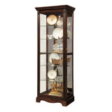 Carved 5 Shelf Mirrored Curio Cabinet in Cherry Brown Brown 21457 Pulaski Furniture