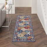 Nourison Grafix GRF31 Machine Made Power-loomed Narrow Border Indoor Only Bohemian Vintage Rug Multicolor, Multicolor 100% Polypropylene 99446809582